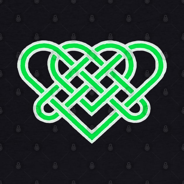 Celtic Eternal Love Knot Romantic Heart Green Design by taiche